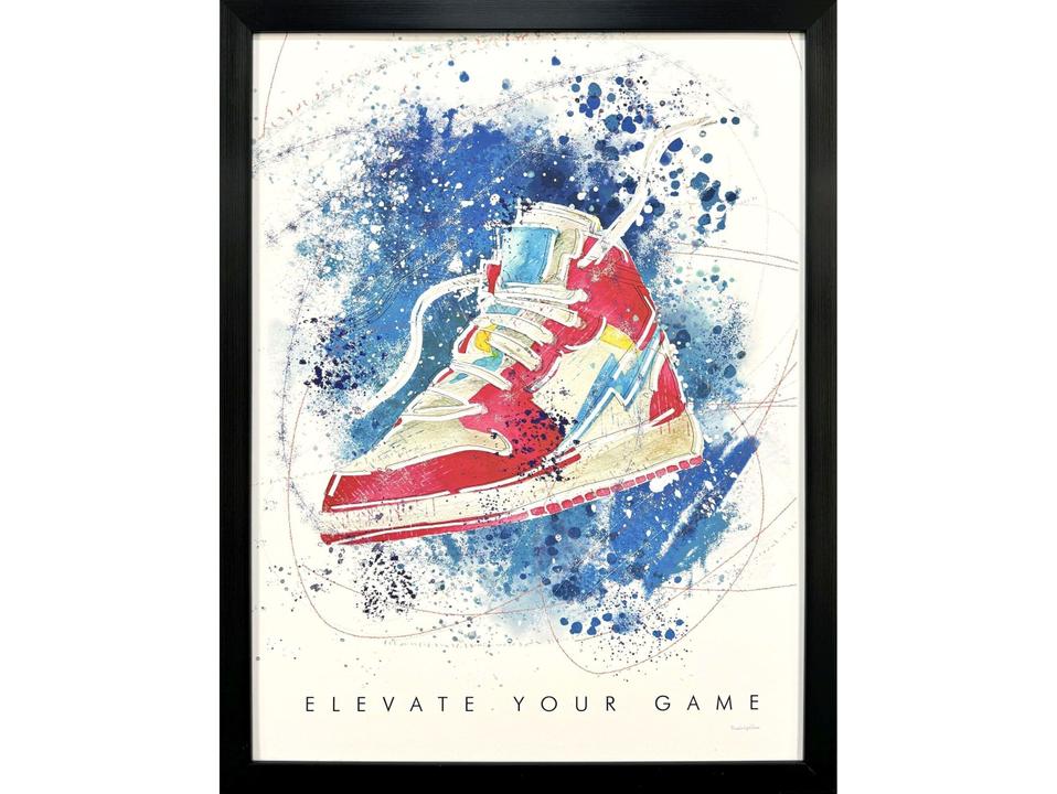Elevate Your Game Framed Art with Shadow Box Frame and Glass Front