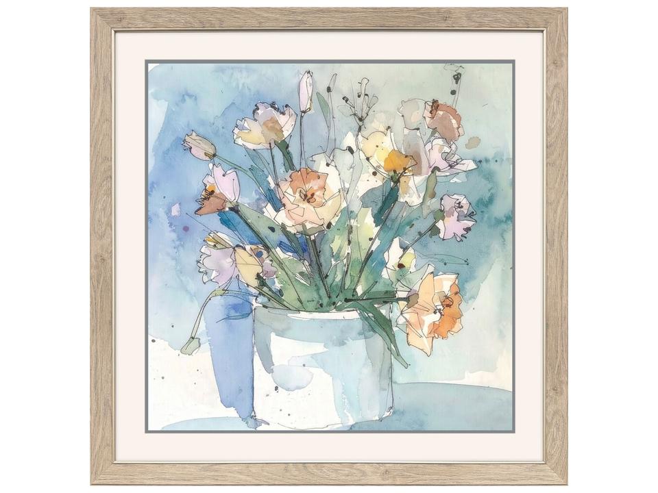 White Flower Pot II Framed Art