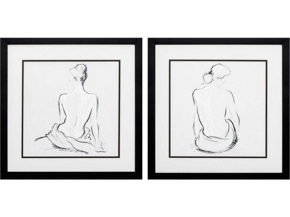 Vintage Poised Pose Wall Art Set of 2