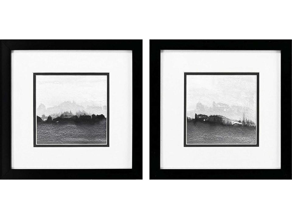 Abstract Slauson View Wall Art Set of 2 with Black Frame
