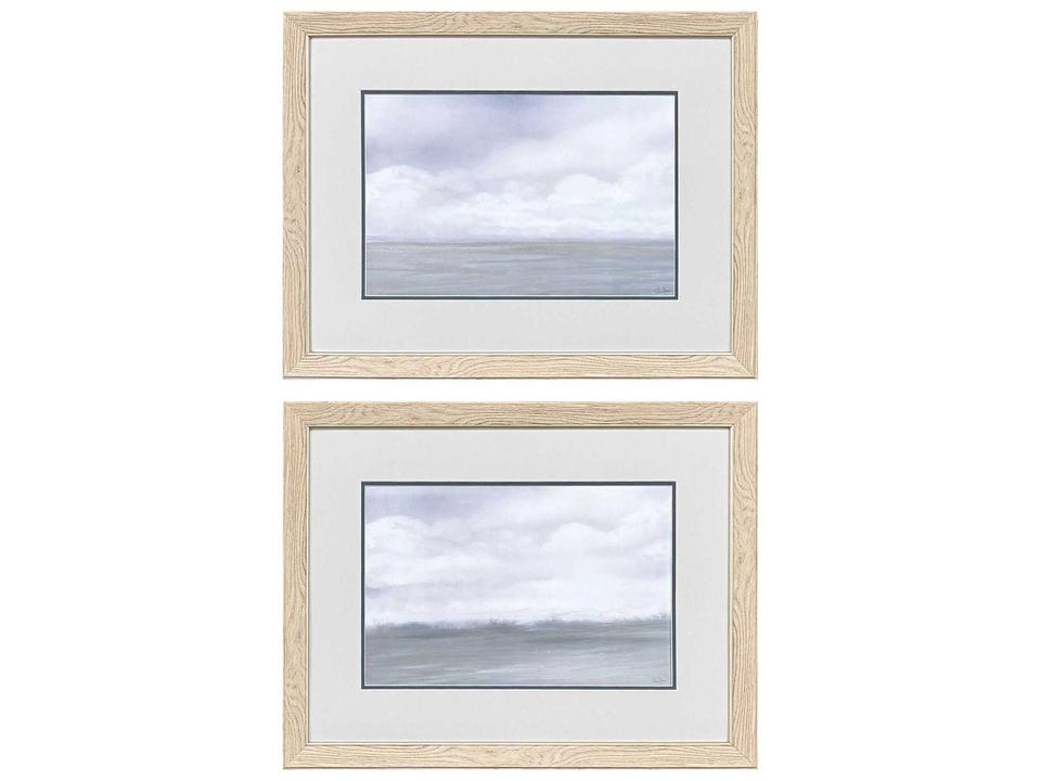 Landscapes Misty Plain Framed Giclee Wall Art Set of 2