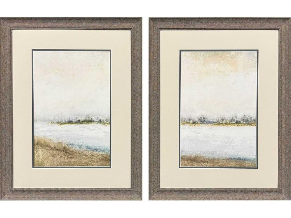 Landscapes Peaceful Lake Framed Wall Art Set of 2