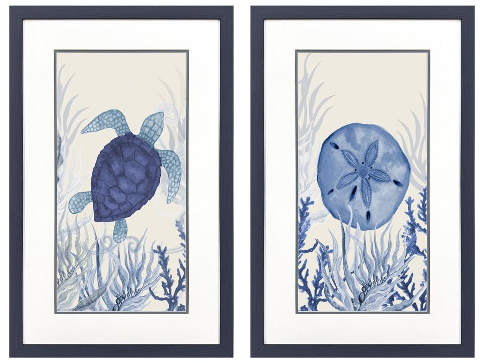 Blue Sea I Framed Art - Set of 2