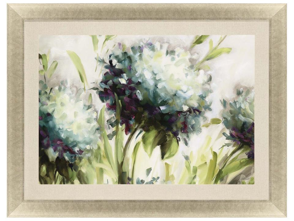 Audit Hydrangea Field Framed Wall Art in Champagne Gold