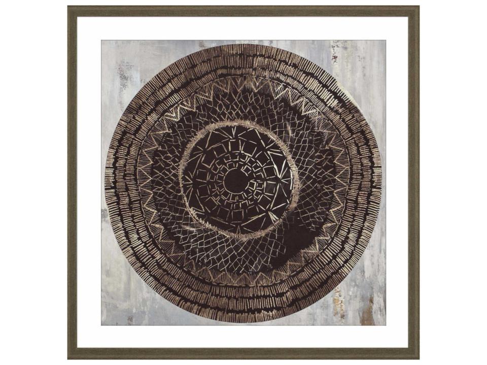Zulu Gold II Wall Art Framed Tribal Basket Design