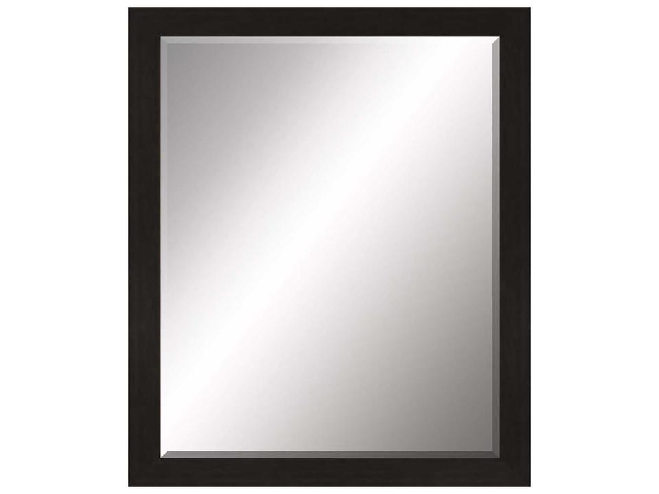 808 Mirror Group Rectangular Wall Mirror with Beveled Edge and Brown Frame