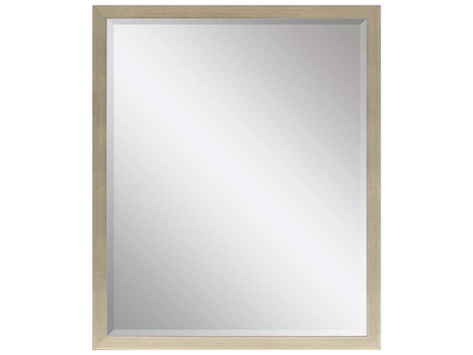 854 Beveled Rectangular Wall Mirror in Silver Leaf Wood