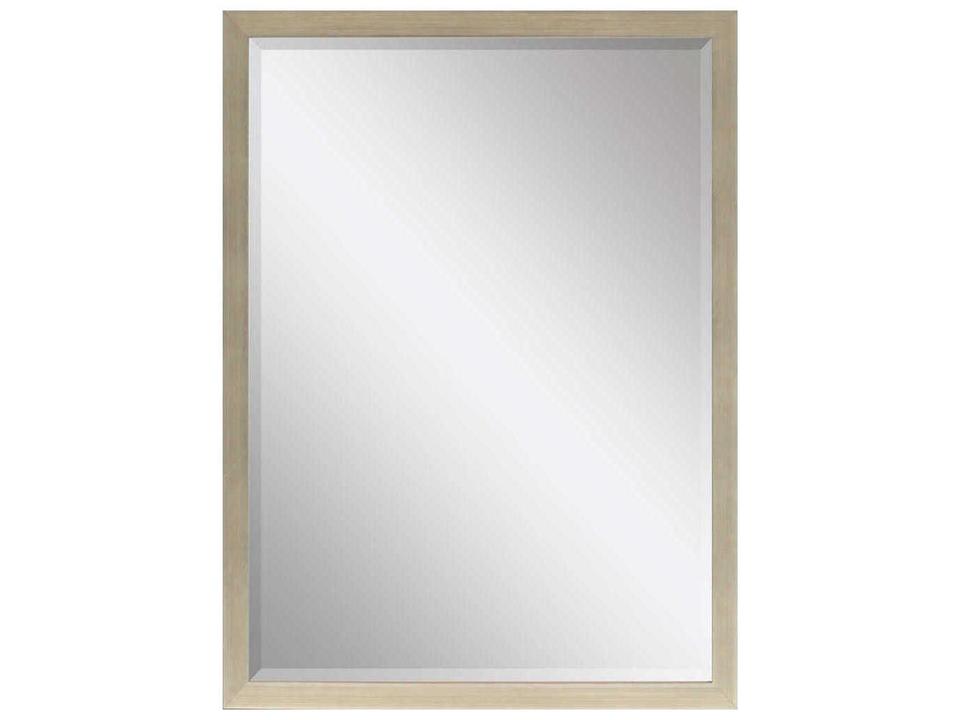 854 Beveled Rectangular Wall Mirror in Silver Leaf Wood