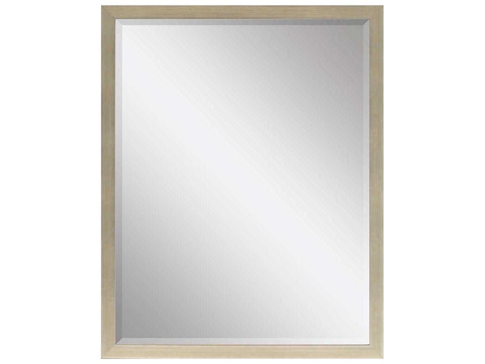 Beveled Rectangular Wall Mirror in Champagne Finish