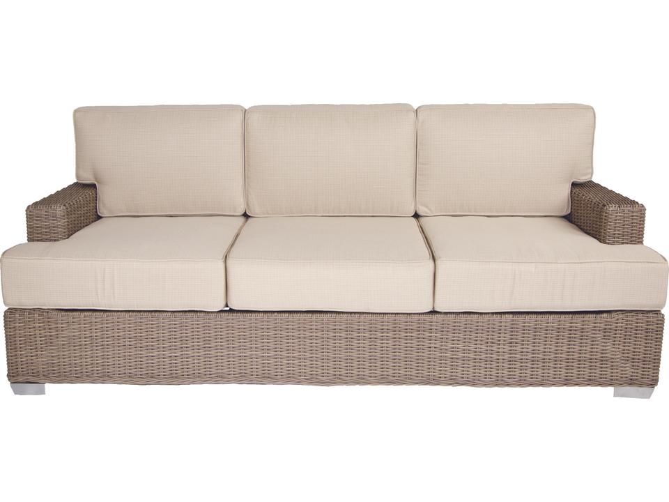 Palisades Patio Sofa with Wicker and Cushions