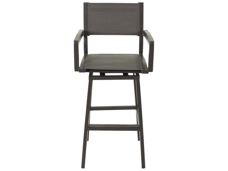 Riviera Swivel Outdoor Bar Chair with Arms in Grey