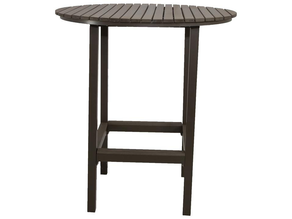 Axcess Inc Riviera 35.5-Inch Round Aluminum Bar Table in Grey