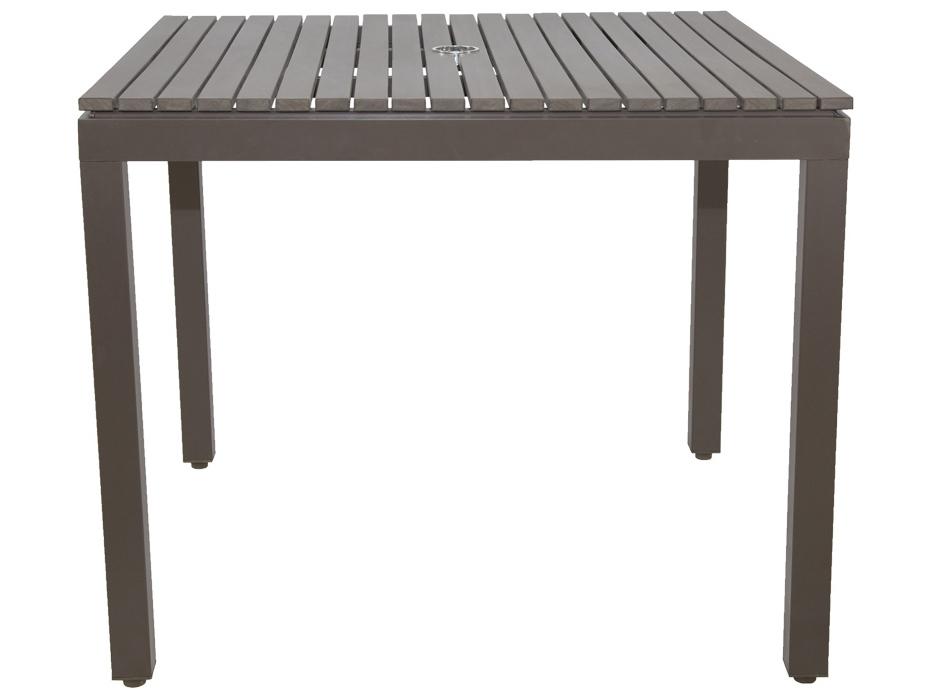 Riviera 36-Inch Square Outdoor Dining Table in Grey Aluminum