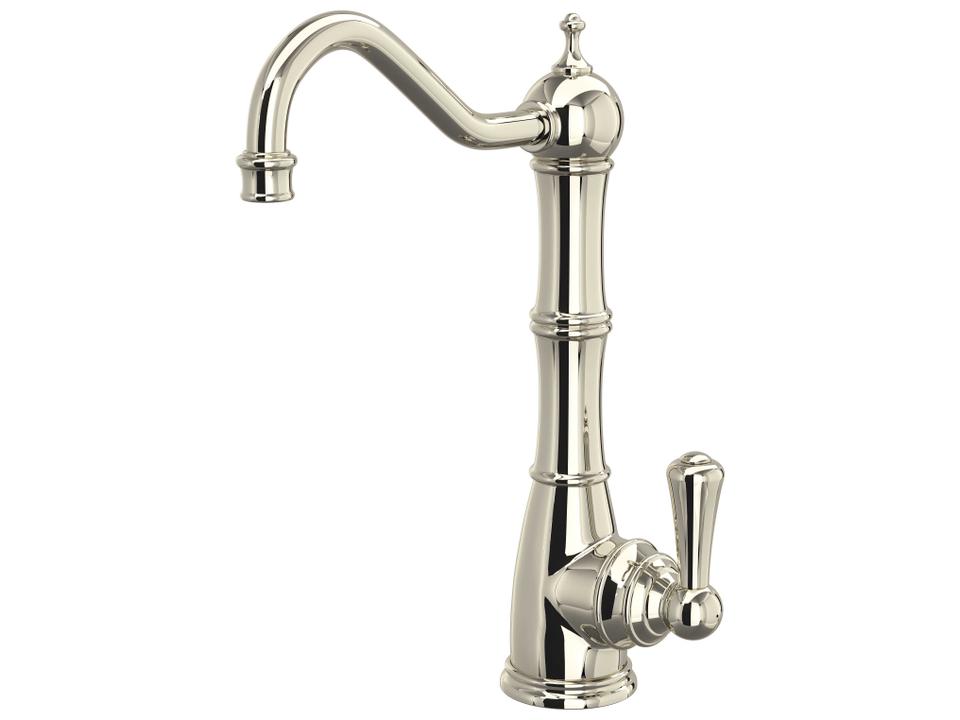 Edwardian Filter Kitchen Faucet in Polished Nickel with Lever Handle