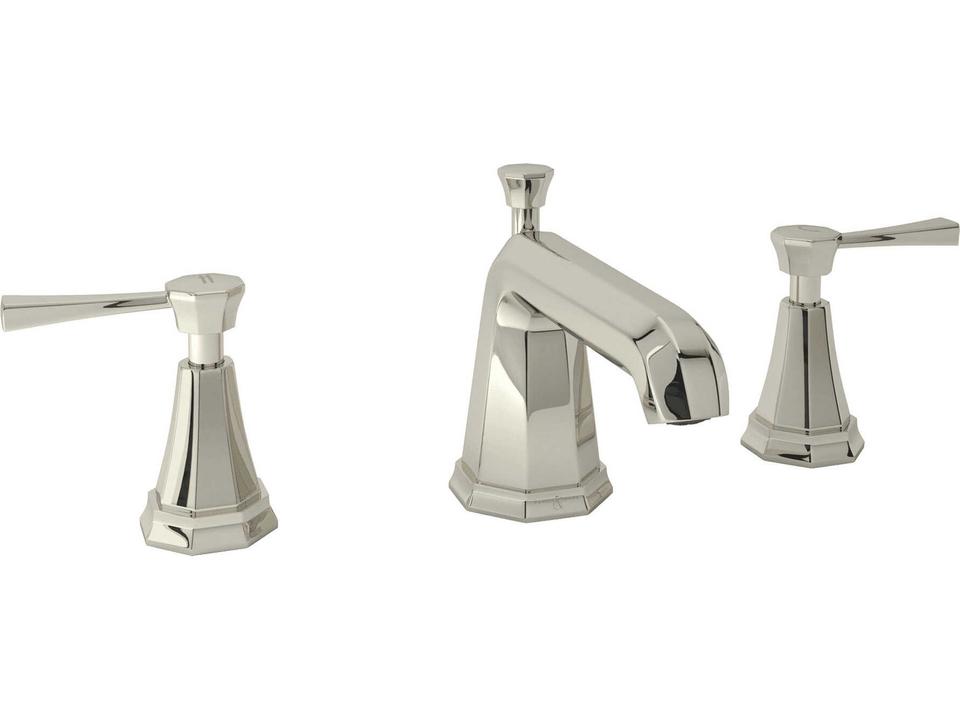 Deco Widespread Lavatory Faucet with Polished Nickel Lever Handles