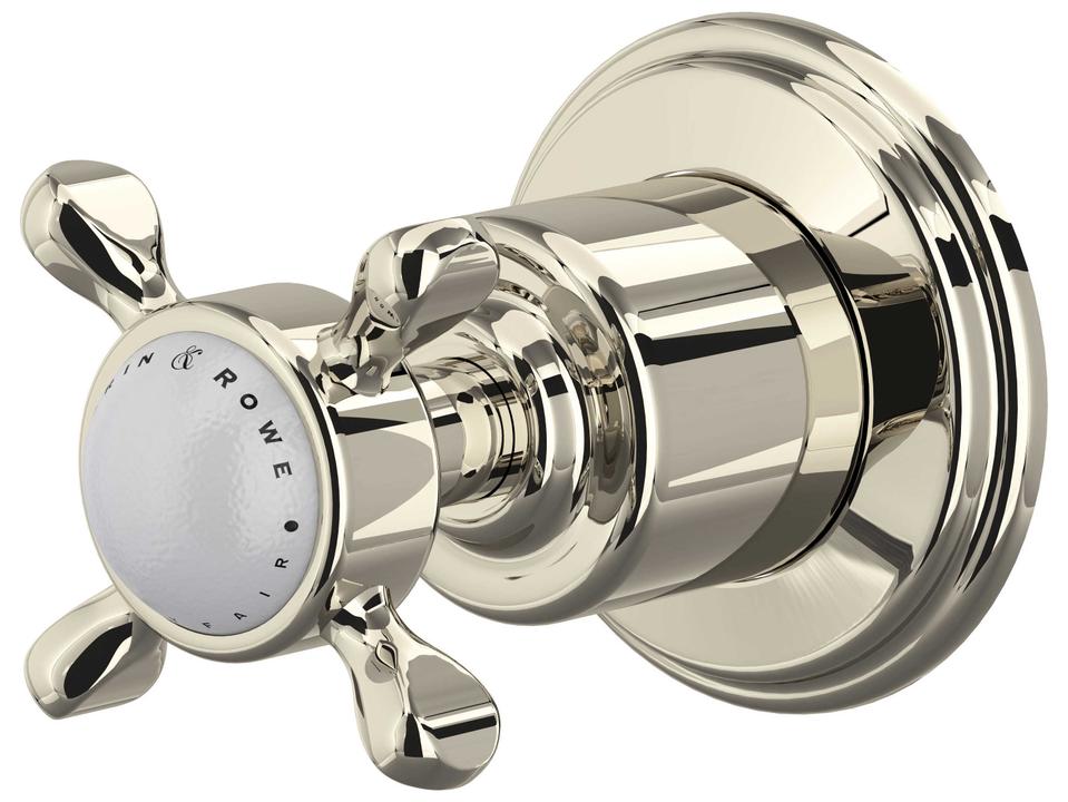 Edwardian Polished Nickel Trim For Volume Controls And Diverters With Cross Handle