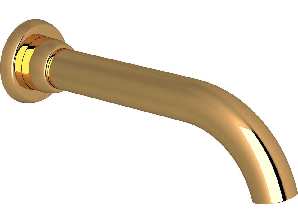 Holborn Wall Mount Tub Spout in Unlacquered Brass