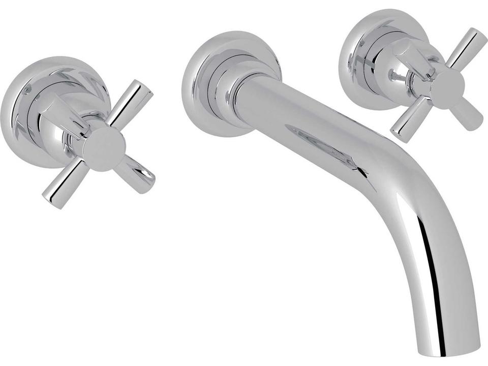 Holborn Wall Mount Tub Filler Trim Polished Chrome with Metal Lever Handles