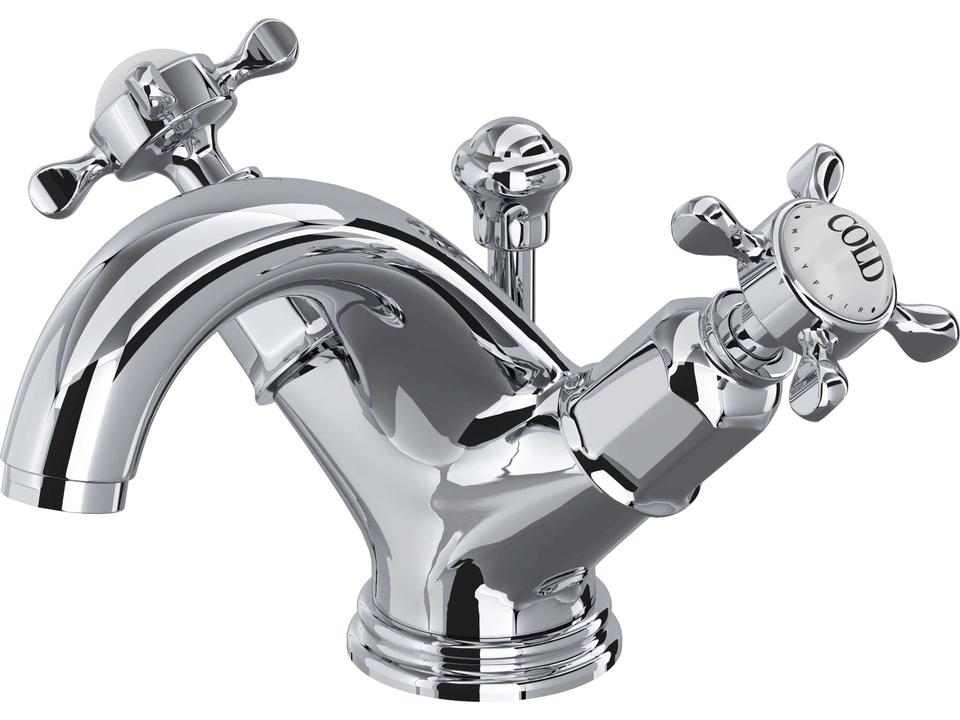 Edwardian Two Handle Lavatory Faucet in Polished Chrome