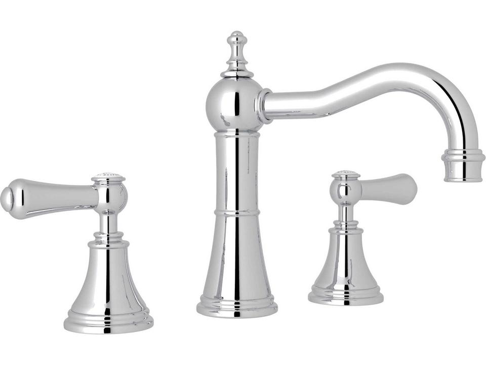 Georgian Era Widespread Lavatory Faucet with Column Spout in Polished Chrome