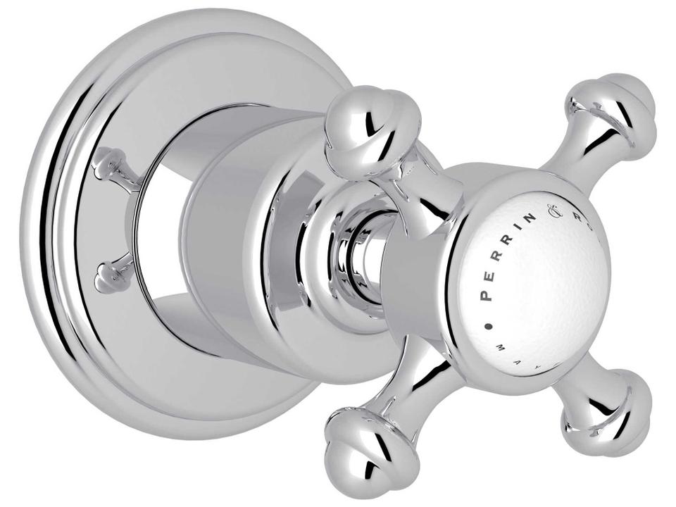 Georgian Era Polished Chrome Bath Valve Trim for Volume Control and Diverter