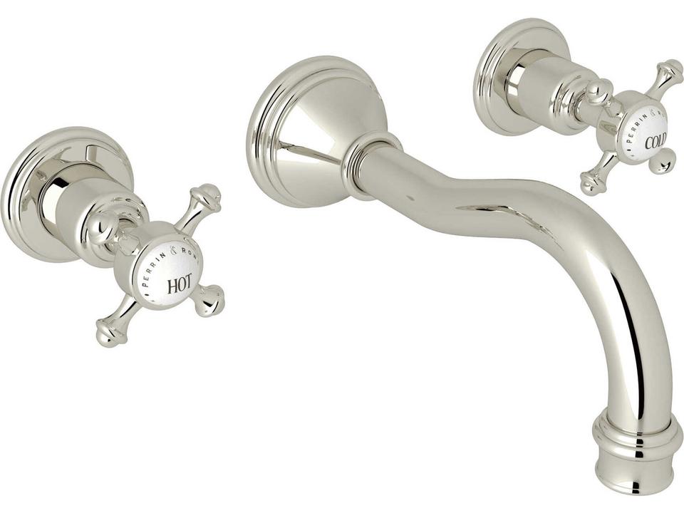 Georgian Era Wall Mount Lavatory Faucet Trim in Polished Nickel