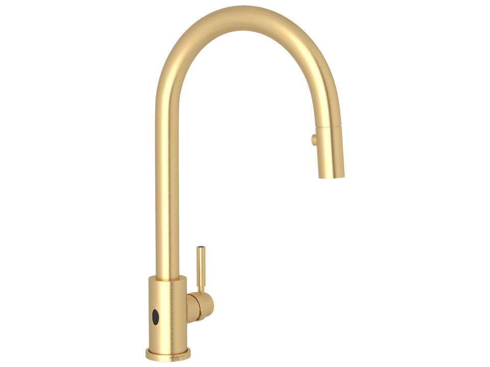 Holborn Pull-Down Touchless Kitchen Faucet in Satin English Gold
