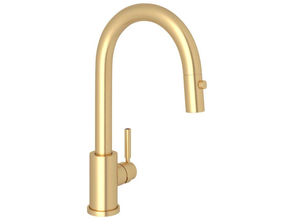Holborn Pull-Down Bar Food Prep Kitchen Faucet in Satin English Gold