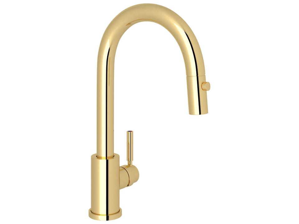 Holborn Pull-Down Bar Food Prep Kitchen Faucet Unlacquered Brass