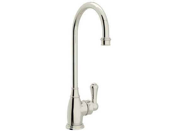 Georgian Era Bar Faucet in Polished Nickel with Metal Lever