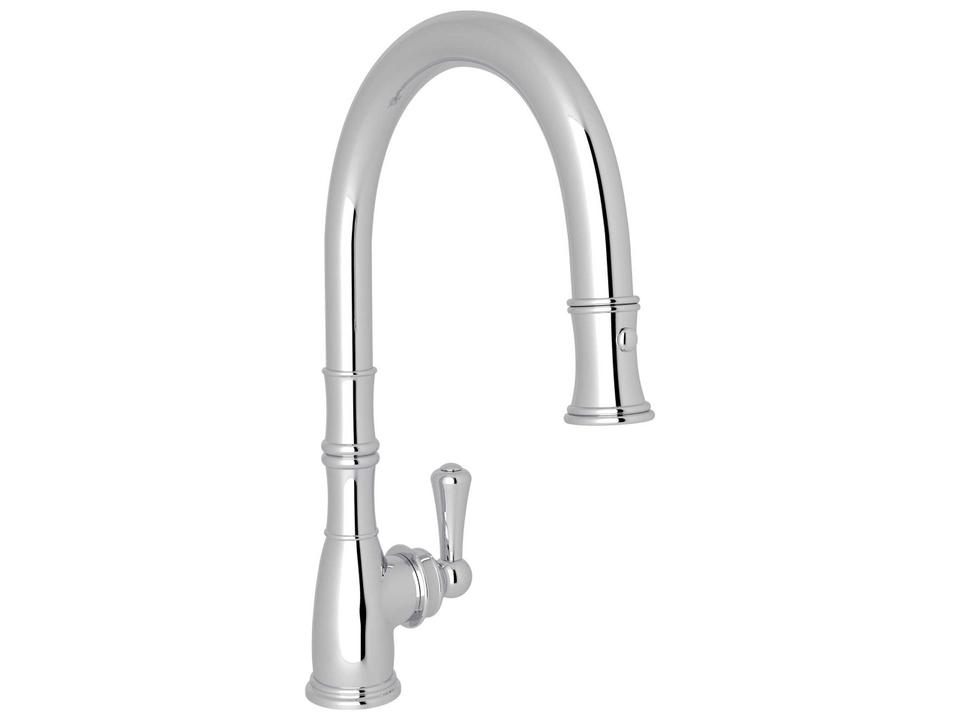 Georgian Era Pull-Down Kitchen Faucet in Polished Chrome