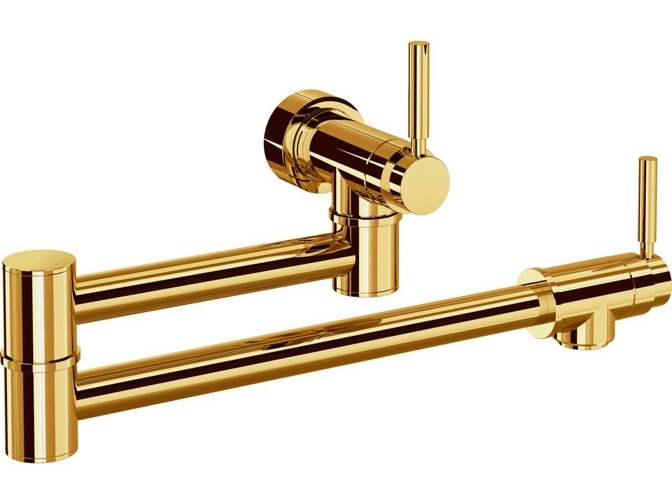 Holborn Wall Mount Pot Filler Unlacquered Brass