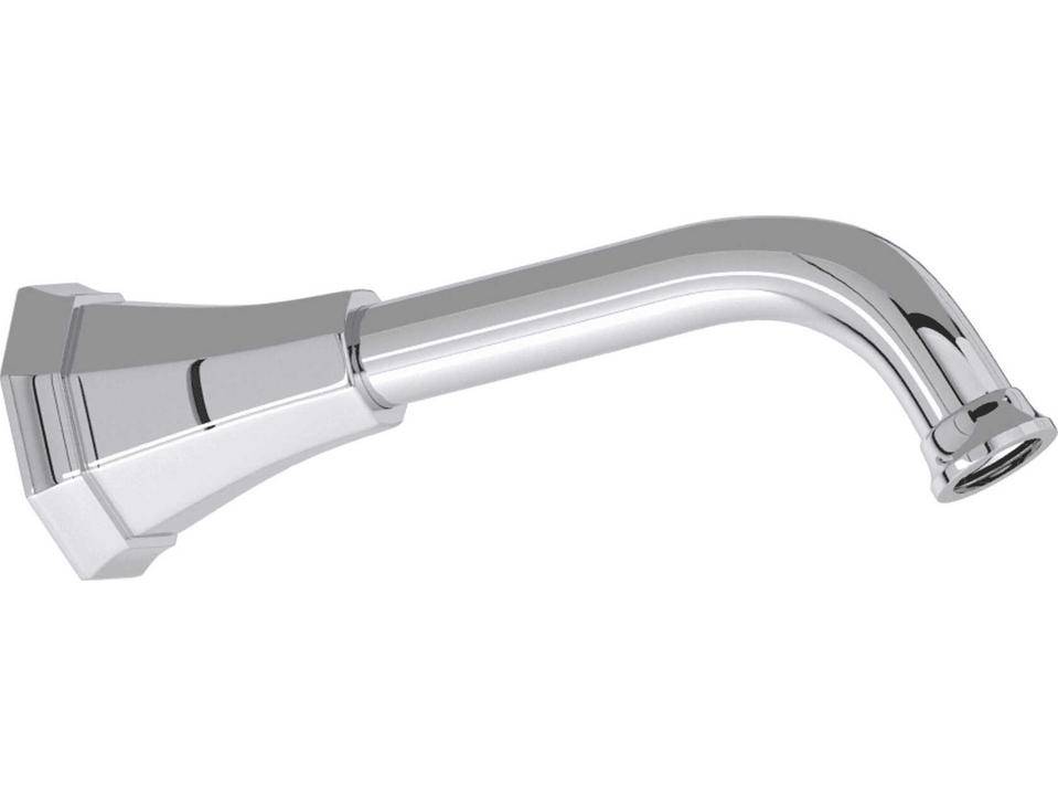 Deco Wall Mount Angled Shower Arm with Octagonal Escutcheon in Polished Chrome