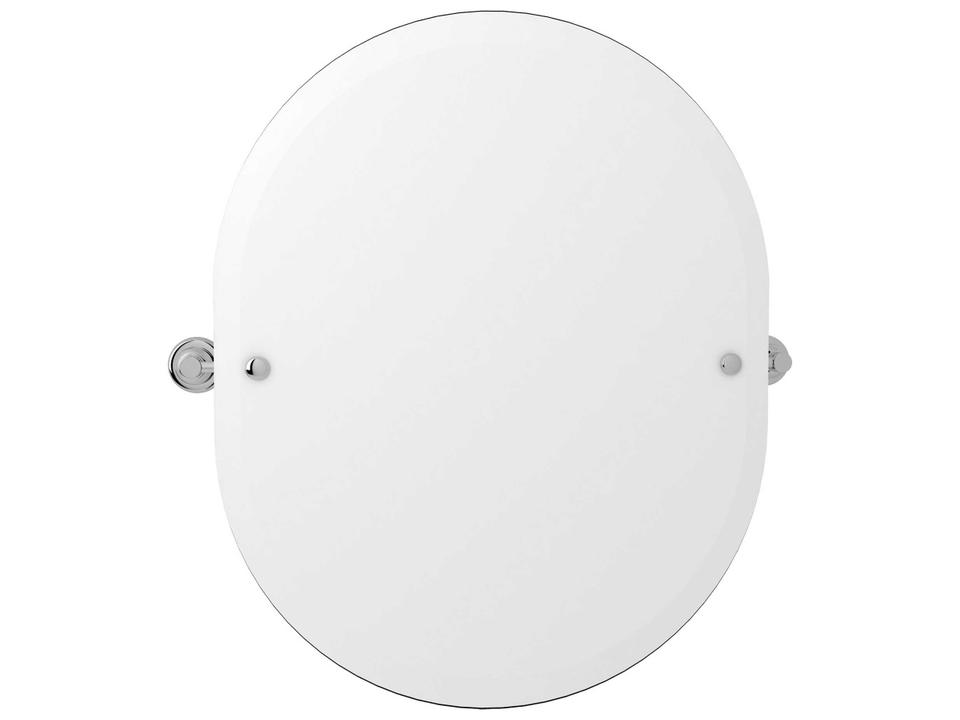 Holborn Oval Wall Mirror Polished Chrome Beveled Edge