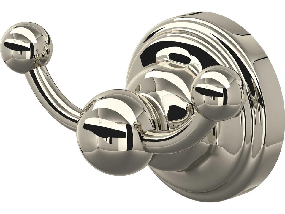 Perrin & Rowe Edwardian Double Robe Hook in Polished Nickel
