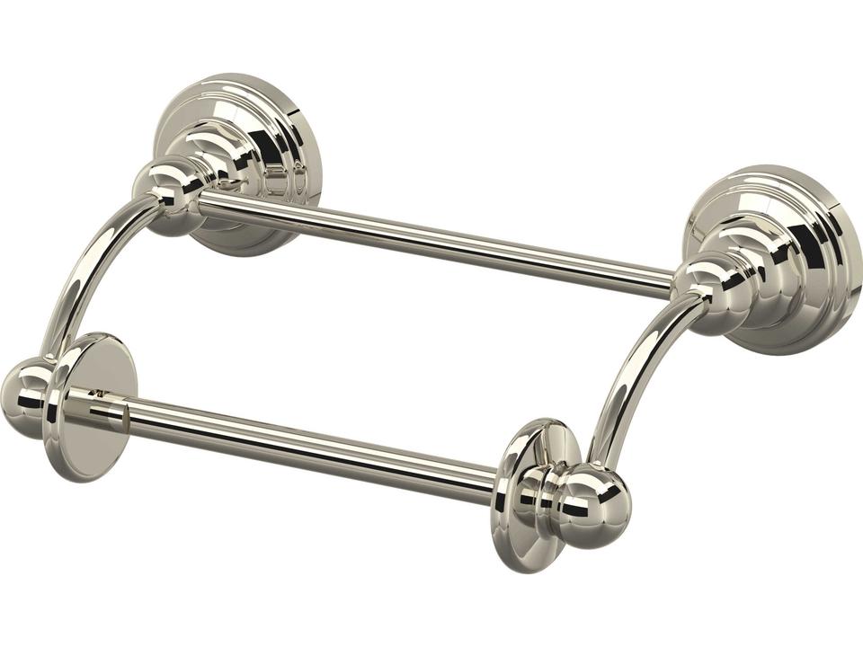 Edwardian Wall Mount Toilet Paper Holder with Lift Arm in Polished Nickel