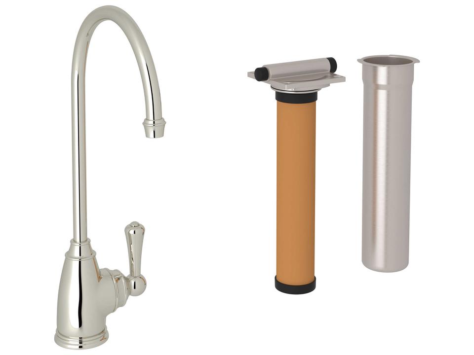Georgian Era Polished Nickel Filter Kitchen Faucet Kit