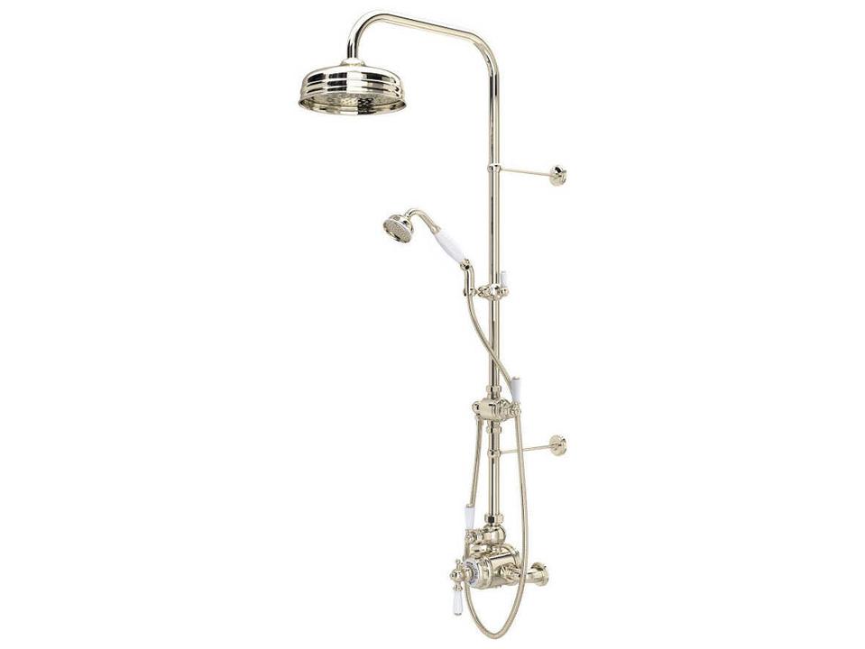 Edwardian Polished Nickel Exposed Thermostatic Shower System