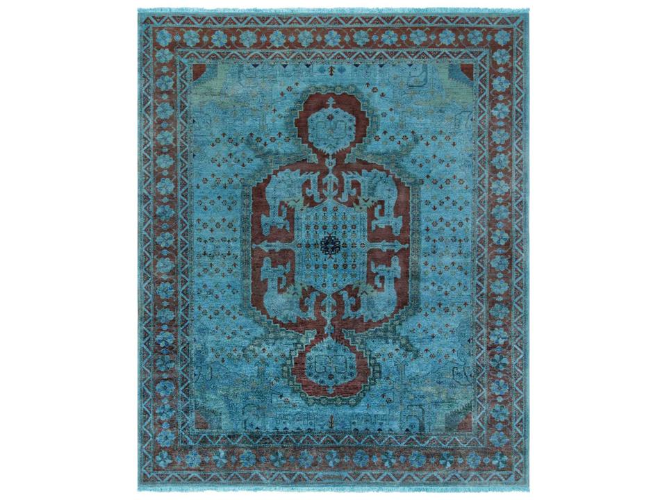 Lahore Bordered Hand-Knotted Lambs Wool Area Rug