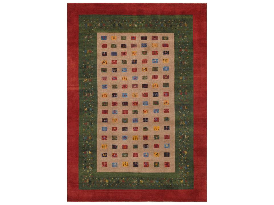 Gabbeh Collection Hand-Knotted Lamb's Wool Area Rug 61 x 86 Inch