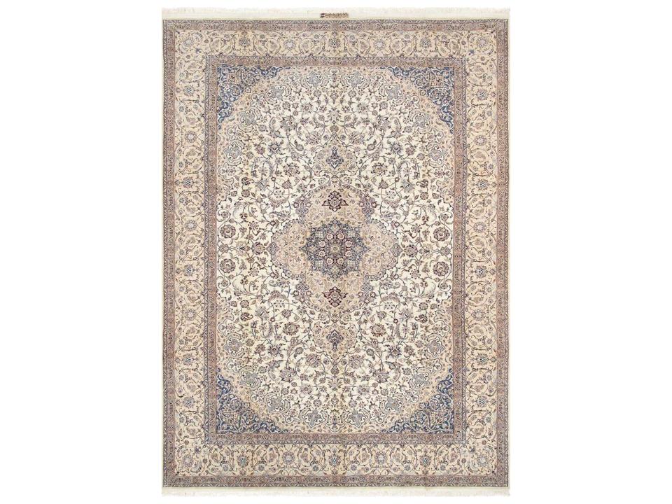 Azerbaijan Bordered Area Rug in Ivory Peach