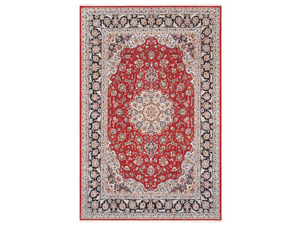 Azerbaijan Hand-Knotted Silk and Wool Bordered Area Rug
