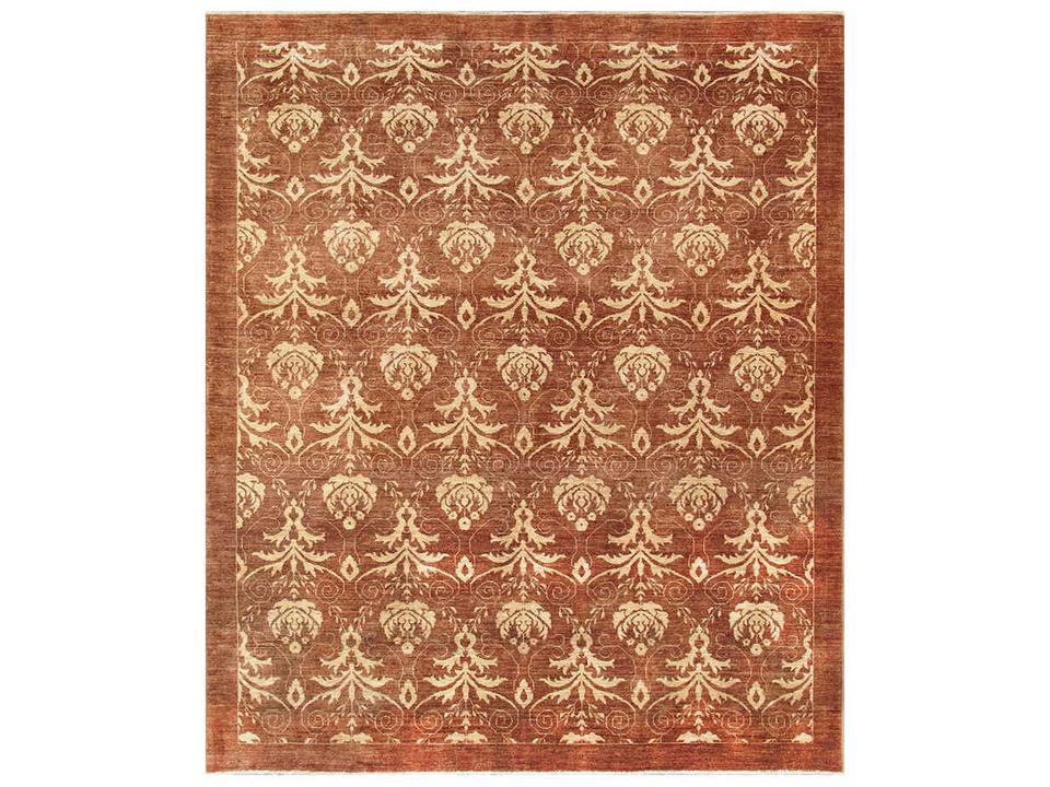 Modern Floral Hand-Knotted Area Rug in Pure Wool