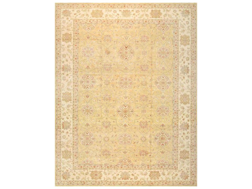 Denver Hand-Knotted Wool Area Rug with Bordered Design