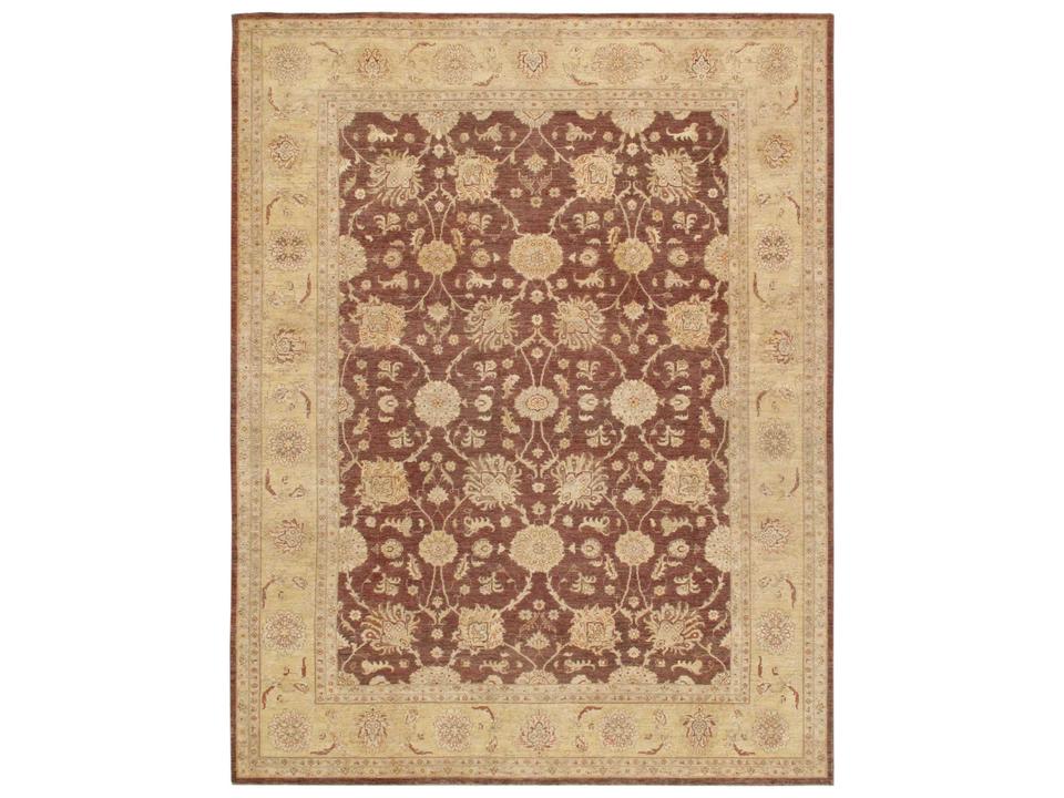 Denver Bordered Hand-Knotted Lamb's Wool Area Rug in Grey