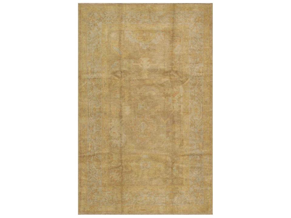 Oushak Bordered Hand-Knotted Wool Area Rug