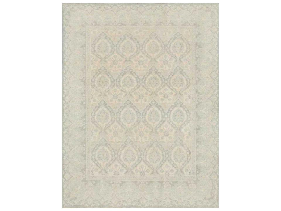 Denver Hand-Knotted Lamb's Wool Area Rug with Floral Motifs