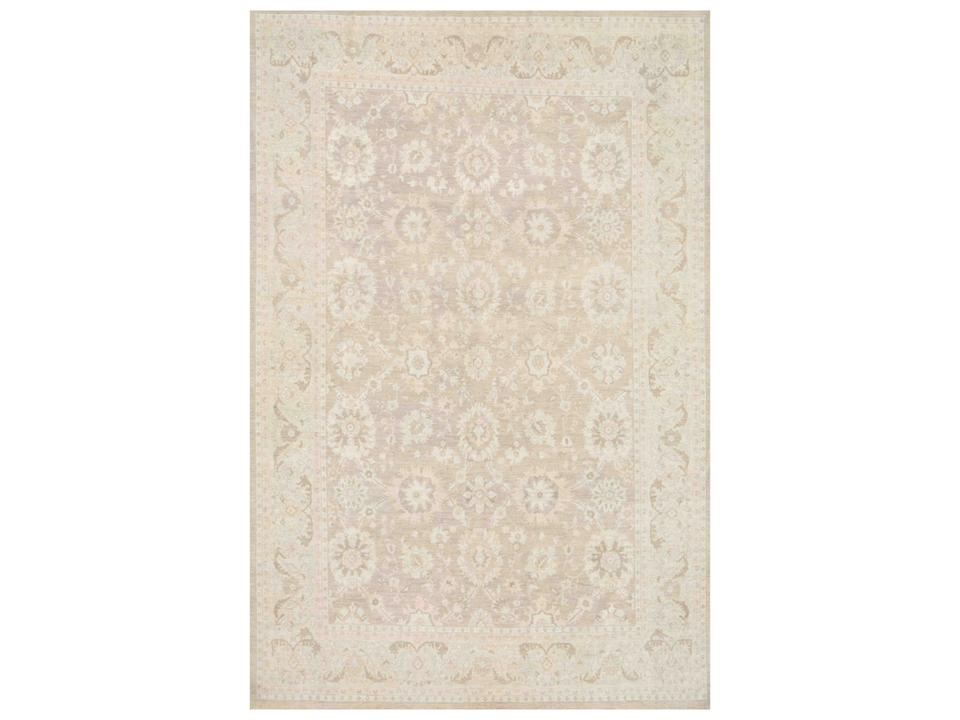 Denver Bordered Hand-Knotted Lamb's Wool Area Rug in Grey