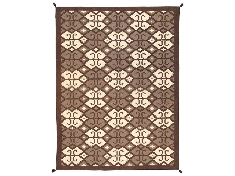Tuscany Geometric Hand-Woven Wool Area Rug in Grey and Beige