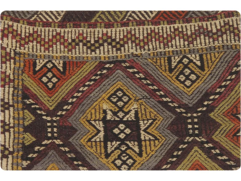 Vintage Turkish Kilim Handwoven Wool Pillow Cover
